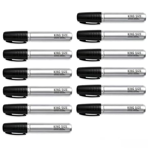 King Size Permanent Markers, Chisel Tip, Black, for Paper, Plastic, and Leather, Thick, 24 Count.