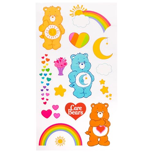 Silver Buffalo Care Bears Twist Spout, Plastic Water Bottle, 32oz | Includes Sticker Set, You Stick Yourself, 0.95 Liters - color: Care Bears Rainbow Heart