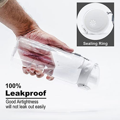 Clear Plastic Water Bottle | No Markings 24oz Chug Lid Sports Water Bottle | Leak Proof Re-Usable Flip Top Plastic Drinks Bottles for School, Exams, Office, Gym, Cycling (Clear-24oz) - color: Clear-24oz