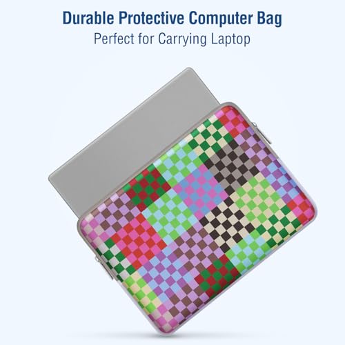 MOSISO Laptop Case 13.3 inch, 13-13.3 inch Laptop Sleeve Compatible with MacBook Neo/Air 13.6/Pro 13/Pro 14, HP Dell ASUS Lenovo, Neoprene Computer Sleeve with Small Case, Colorful Checkerboard