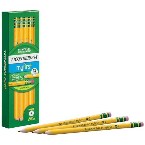 Ticonderoga My First Wood-Cased Pencils, Pre-Sharpened, 2 HB, Yellow, 12 Count - style: 12 Pack