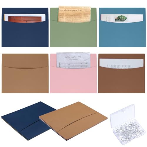 Newtay 24 Pcs Oversized Wall Pockets 10 x 12 Inches 6 Colors Assortment Hanging Wall File Folder Organizer for Classroom Bulletin Boards Office Home Studying (Mocha Mousse Color) - color: Mocha Mousse Color