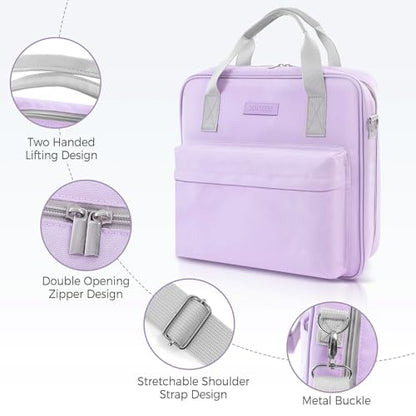 Zipper Binder 3 Ring with Shoulder Strap and Handle, Purple 2 Inch 3 Ring Binder with Zipper, Extra Pockets Holds 500 Sheets, Waterproof Trapper Keeper for Middle School & Work Organizer - color: Purple