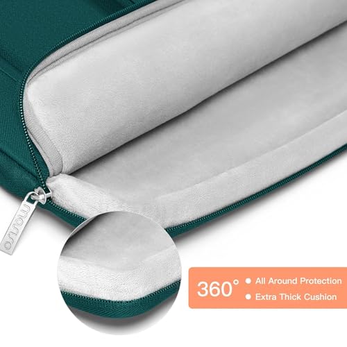 MOSISO 360 Protective Laptop Case 13.3 inch, 13-13.3 inch Laptop Sleeve | Compatible with MacBook Air/Pro 13 / Pro 14, HP Dell ASUS Lenovo,Side Open Bag with 2 Raised&1 Flapover Pockets, Teal Green - color: Teal Green, size: 13.3 inch