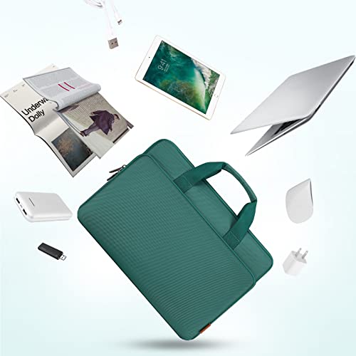 DOMISO 14 inch Laptop Case Sleeve Protective Cover Compatible with MacBook Air 15 M4 M3 M2,MacBook Pro,14-15 inch HP Dell ASUS Lenovo Chromebook,Waterproof Computer Bag with Handle,Green - color: Green, size: 14" Laptoptop/15" for mac book