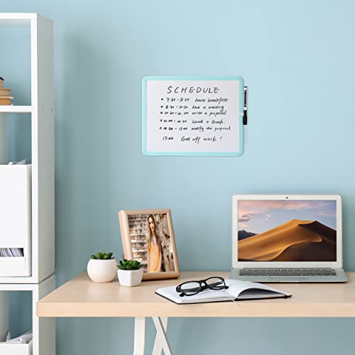 Mr. Pen- Dry Erase Board, 14” x 11” with a Black Dry Erase Marker | Mint Green Frame, Small Mini White Board for Students, Fridge, Wall, Locker, Includes Double Sided Tapes - color: Mint Green