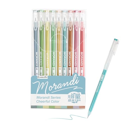 9 Colored Gel Pens Set, 0.6mm Fine Point for Black Paper & White Paper, Pens for Journaling, Adult Coloring Books, Bible, Drawing, Note Taking, Art & Journaling Supplies (Morandi-Cheerful Color) - color: Morandi-Cheerful Color