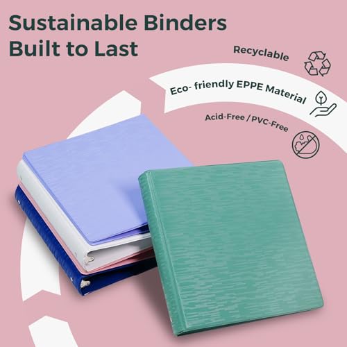 POPRUN 3 Ring Binder 1.5 Inch, PVC-Free, Holds 325 Sheets of 8.5 x 11 Paper, Extra Durable Organizer with 2 Pockets for School & Office, Heavy-Duty, 1 Pack, White | Fit 175 Sheets 8.5x11 Paper Organizer 2 Pockets for Single Subject Daily Office School Use