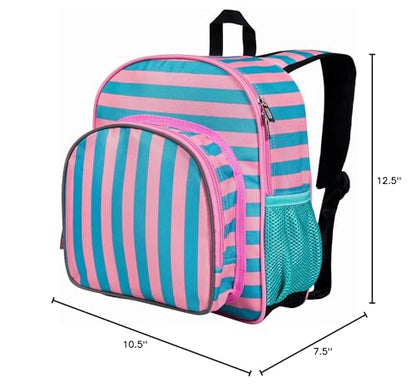 Wildkin 12 Inch Toddler Backpack for Kids, Pink Stripes | Ages 3-7, lightweight toddler backpack for daycare, preschool, and travel - color: Pink Stripes