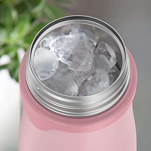 THERMOS BABY 10 ounce Stainless Steel Vacuum Insulated Straw Bottle, Rose (Pack of 3) - color: Rose, size: 10 Ounces (Pack of 3)