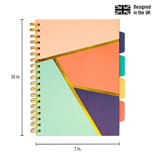 Pukka Pad, Carpe Diem 5-Subject Double Spiral Bound Notebook 12-Pack with Repositionable Dividers - 200 Pages of 80GSM Paper with Perforated Edges – Floral Love, B5 10 X 7in - color: Floral Love, style: Pack of 12