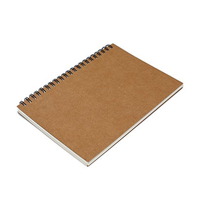 TWONE 3 Packs Soft Cover Notebook with Lined Paper Brown Spiral Notebooks with 100 Ruled Pages 50 Sheets Memo Notepads for Home School Travel, 8.25 x 5.55 inch - color: Kraft Cover