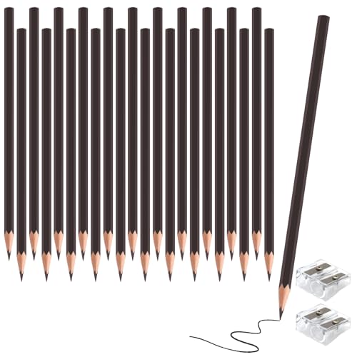 24 Pack Brown Colored Pencils for Kids, Pre-sharpened Art Pencils Back to School Supplies Set, Drawing Sketching Pencils for Students, Teachers, Classroom - color: brown