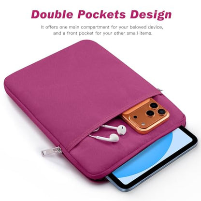 Dadanism 9-11 Inch Tablet Sleeve Bag Carrying Case for iPad (A16) 11th Gen 11", iPad 10th Gen 10.9" Air 5/4, iPad Air/Pro 11", iPad 9/8/7th 10.2", Galaxy Tab A11+ Plus 11"/S9 FE, Tab M11 11", Fuchsia - color: Fuchsia, size: 9-11 inch
