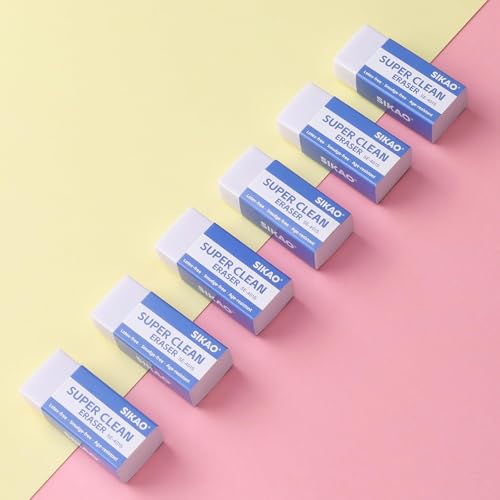 White Erasers, 60 Pack Block Pencil Erasers | Soft Non-Smudge Art Erasers Bulk for Pencils, Artists & School | Gentle on Paper, Clean Removal for Notes & Sketching - style: 60 Pack