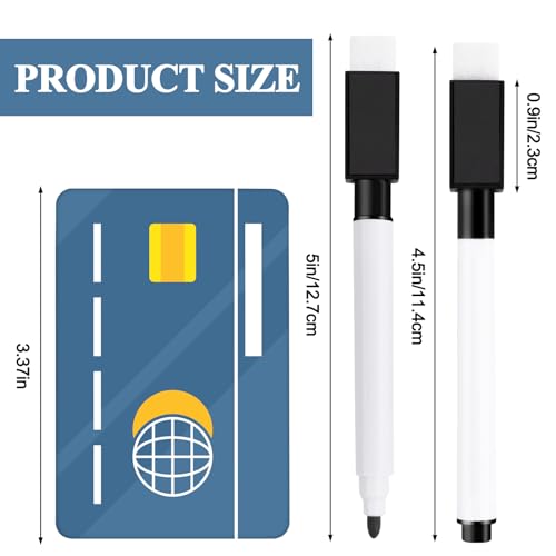 RETON 50 Pcs Rewritable Magnetic Dry Wipe White Board Markers Pens with Eraser Cap, 4.5 in Mini Dry Erase Marker with Fine Tip for Classroom, Office, Hospital, Home and Factory (50 Pcs, Black) - size: 1 Count (Pack of 50)