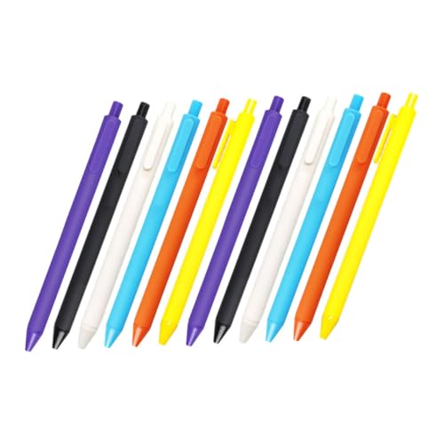 HANABASS 12pcs Retractable Gel Pens with Quick Dry Ink and Comfortable Plastic Grip, Smooth Writing Pens for Exams and Daily Journaling, Minimalist Stylish Design for Office and School Use