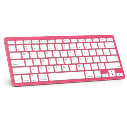 OMOTON Ultra-Slim Bluetooth Keyboard for iPad 11th/10th/9th/8th/7th, iPad Pro/Air/Mini and iPhone Series, Wireless iOS Keyboard with 12 Multimedia Keys for Office, Home, Travel, School,Red - color: Red