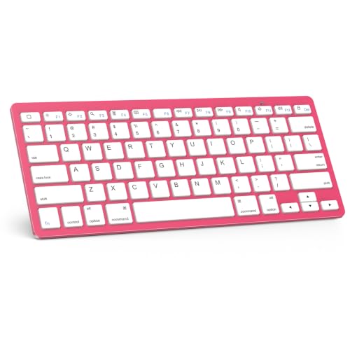 OMOTON Ultra-Slim Bluetooth Keyboard for iPad 11th/10th/9th/8th/7th, iPad Pro/Air/Mini and iPhone Series, Wireless iOS Keyboard with 12 Multimedia Keys for Office, Home, Travel, School,Red - color: Red