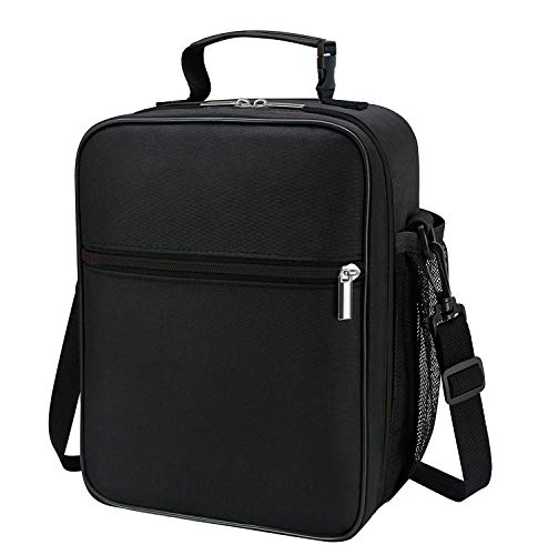 ZM-YOUTOO Lunch Box for Men - Reusable Lunch Bag Men Adult Women- Insulated Small LunchBox - color: Black with Strap