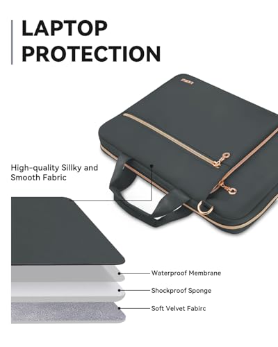 Laptop Case Bag Women Men Computer Sleeve Compatible with MacBook/Dell/HP/Acer/ASUS/LG, Waterproof Shoulder Carrying Briefcase, Grey, 15.6-16 Inch - color: Heather Grey, size: 15.6 inch