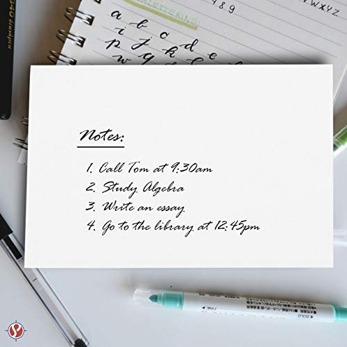 Blank Index Flash Note Cards | 80lb Heavyweight Thick White Cover Stock. 100 Cards Per Pack | 5 x 7 - size: 5 x 7
