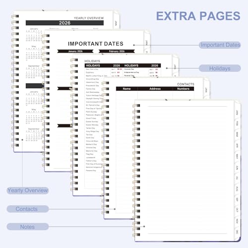 2026 Planner, Weekly and Monthly Calendar Planner Agenda, Jan 2026 - Dec 2026, Planning Academic Book, Office Desk Accessories and School Supplies - A5 (6.3'' x 8.5'') - color: C-Mountain Flight