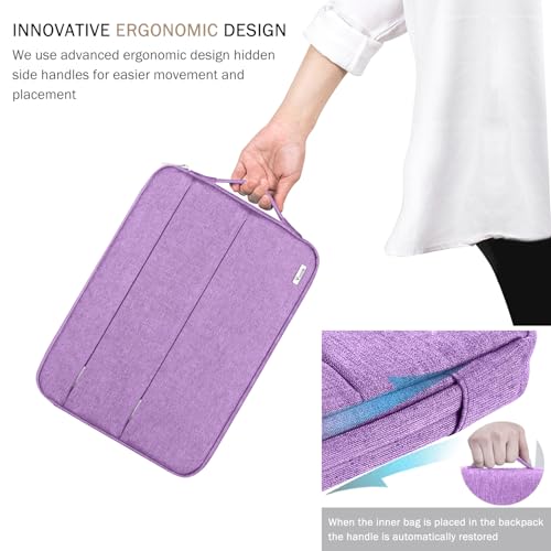 Voova 14 15 Inch Laptop Sleeve Case, Waterproof Computer Bag Cover Compatible with MacBook Air 15 M2/M3/M4 2022-2025, MacBook Pro 15, Hp chromebook 14, 14-15” Dell Lenovo Acer Asus, Lavender - color: Lavender, size: 14-15 Inch