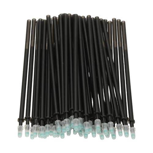 PATIKIL 48 Pcs Erasable Gel Pens Refills, 0.5mm Heat Erasable Pens Refills for Fabric Disappearing Ink Fabric Marking Pen for Sewing Quilting Writing, Black Ink - color: Black
