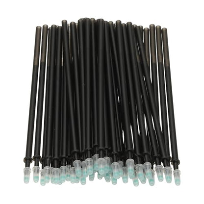 PATIKIL 48 Pcs Erasable Gel Pens Refills, 0.5mm Heat Erasable Pens Refills for Fabric Disappearing Ink Fabric Marking Pen for Sewing Quilting Writing, Black Ink - color: Black