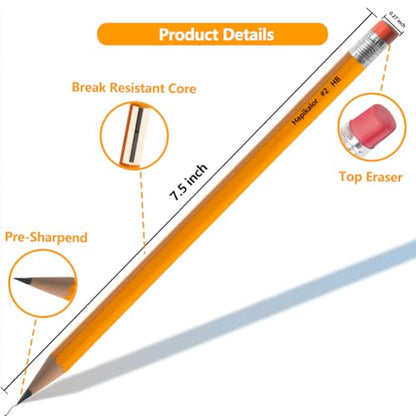 600 Pack Sharpened #2 HB Pencils with Erasers, Bulk Pack Graphite Pencils for School Classroom Teacher Supplies, Writing, Drawing and Sketching, Gifts for Kids Party Favors - size: 600 Count (Pack of 1)