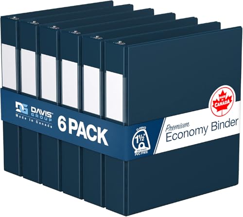 Premium Economy 6-Pack 3-Ring Binders for School or Office, D-Ring Binders, 1.5 Inch, Navy Blue - color: Navy Blue, size: 1.5 Inch