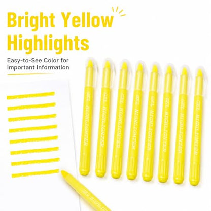 Yellow Gel Bible Highlighters, 8 Pack No Bleed Gel Highlighter Markers, Yellow Highlighters for Bible Study, Journaling, Notes, School and Office Use