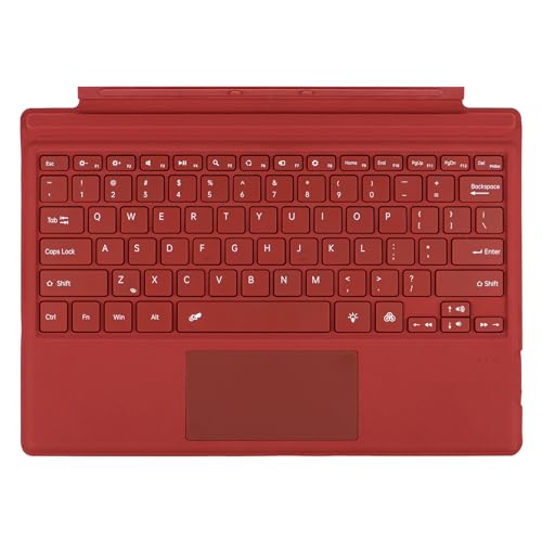 Type Cover for Microsoft Surface Pro 7+ / Pro 7/6 / 5/4 / 3, 12.3 inch, Ultra-Slim Wireless Bluetooth Tablet Keyboard with Multi Touchpad (Red) - color: Red