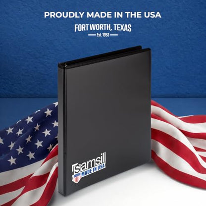 Samsill 0.5 Inch 3 Ring Binders, Economy Round Ring, Clear View Cover, 100 Sheet Capacity - for School, Home, Office - Black, 12 Pack - size: 12-Pack, style: 0.5 Inch