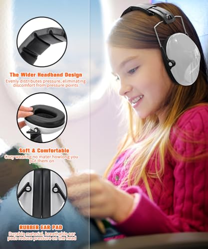 ZOHAN 032 Kids Noise Canceling Headphones - 25dB NRR Kids Ear Protection Earmuffs for School, Monster Jam, Fireworks, Travel, Air Show, Concert, Autism - Grey - color: 1pack - Grey