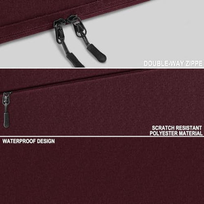 Laptop Case 14 inch, Traveling Water Resistant Laptop Sleeve with Pocket, Shockproof Protective Carrying Notebook Cover Compatible for 14 Inch MacBook Air/Pro, HP, Lenovo, Dell, ASUS, Wine Red - color: Wine Red, size: 14 Inch