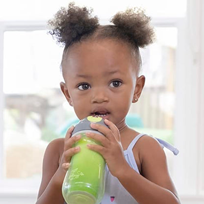 Chicco Flip-Top Straw Cup 9oz | Insulated Toddler Sippy Cup with Soft Silicone Straw | No-Spill Valve | Easy-Clean | BPA-Free | 2pk | For Ages 12+ Months | Green Play/Teal - color: Green Play/Teal, size: 9 Ounces