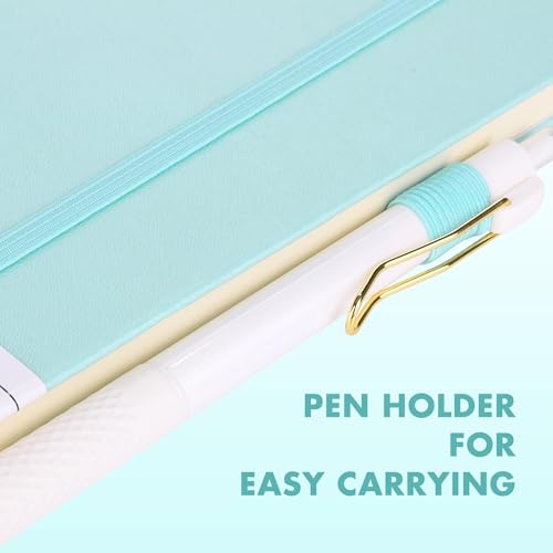 Aodaer 12 Set Lined Notebook Journals with Pens A5 Notebooks 100 GSM College Ruled Hardcover Notebook PU Leather Notepad with Pen Holder for Office School, 5.7 x 8.3 Inches, Light Multicolor - color: Light Multicolor