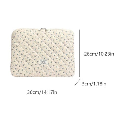 Floral Laptop Sleeve Quilted Laptop Carrying Case Protective Cute Computer Sleeve for 13 14 Inch Laptop Tablet - color: Blue Little Flower