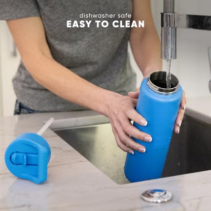 Simple Modern Kids Summit Water Bottle with Straw Lid | Vacuum Insulated Stainless Steel | Leak Proof BPA-Free Cup for School | 18oz, Baja - color: -Baja, style: 18oz