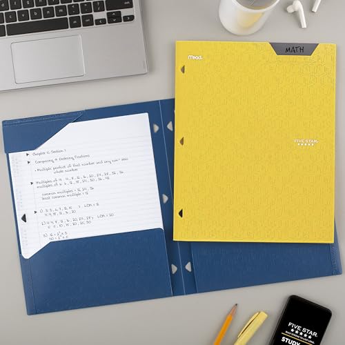 Five Star 2-Pocket Folder, Plastic Folder with Stay-Put Tabs, Fits 3-Ring Binder, Holds 8-1/2" x 11" Paper, Harvest Yellow (333420K-ECM) - color: Harvest Yellow