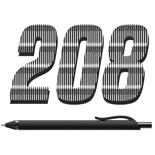 208 Pack Black Pens - Bulk Pens 1.0mm No Bleed Retractable Ballpoint Pens | Medium Point Smooth Writing Black Ink Click Pen for Waitress, Server, Office, business - color: Black (Black ink)