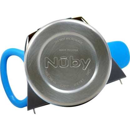 Nuby Thirsty Kids No Spill Flip-It Reflex Stainless Steel Travel Cup or Water Bottle - 10 Oz - 18+ Months - Blue - Back to School Essentials,(Pack of 12) - size: 10.1 Ounces (Pack of 12), style: Blue