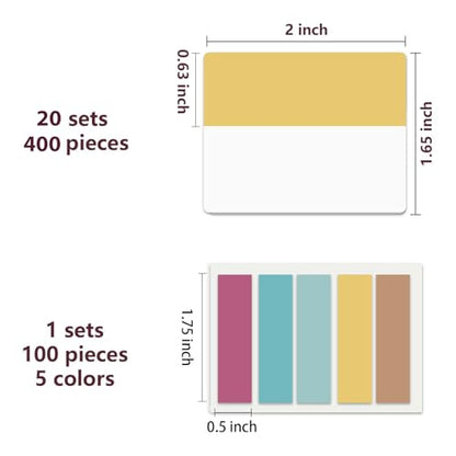 ELII 500 PCS Sticky Index Tabs 2 Inch Book Tabs,Clear Sticky Notes | Pages Notebooks File Tabs, Self Adhesive,Safety Material, Smooth Writing,Transparent,Waterproof,Repositionable,Reading - color: Muse, size: 500