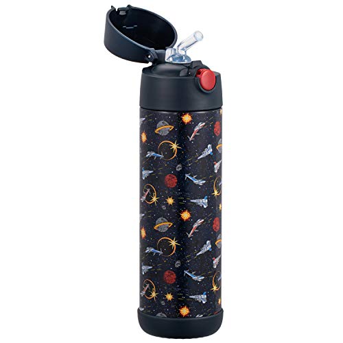 Snug Insulated Kids Water Bottle with Straw & Spout – Double-Wall Stainless Steel, Leakproof, Easy-Flip Lid – For School, Travel, Toddlers & Big Kids - Space Wars, 17oz - color: Space, size: 16.9 Ounces