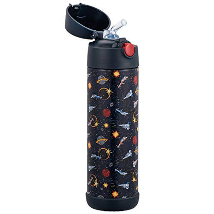 Snug Insulated Kids Water Bottle with Straw & Spout – Double-Wall Stainless Steel, Leakproof, Easy-Flip Lid – For School, Travel, Toddlers & Big Kids - Space Wars, 17oz - color: Space, size: 16.9 Ounces