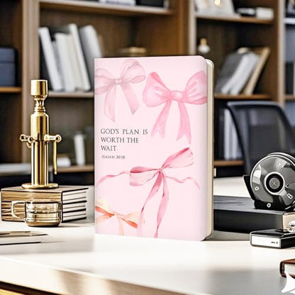 Pink Bow Bible Hard Shell Journal Notebook, Bible Notebooks for Note Taking, College Ruled Notebook, Inspirational Hardcover Notebooks, Journals for Writing Note Taking 200 Sheets (5.8 x 8.3)-4 - color: Multi 1569
