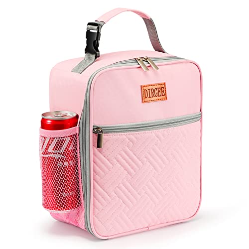 DIRGEE Lunch Bag for Women Insulated Lunch Bag For Men Adults Small Lunch Bag for Office Work - Leakproof Freezable Cooler Bag Reusable Portable Lunch Box (Pink) - color: H-Pink quilting