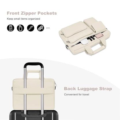 MOSISO Laptop Shoulder Bag 15.6 inch, 15-15.6 inch Computer Bag | Compatible with MacBook Pro 16 inch, HP, Dell, Lenovo with 2 Raised&1 Flapover&1 Horizontal Pocket&Handle&Belt, Sand - color: Sand, size: 16 inch